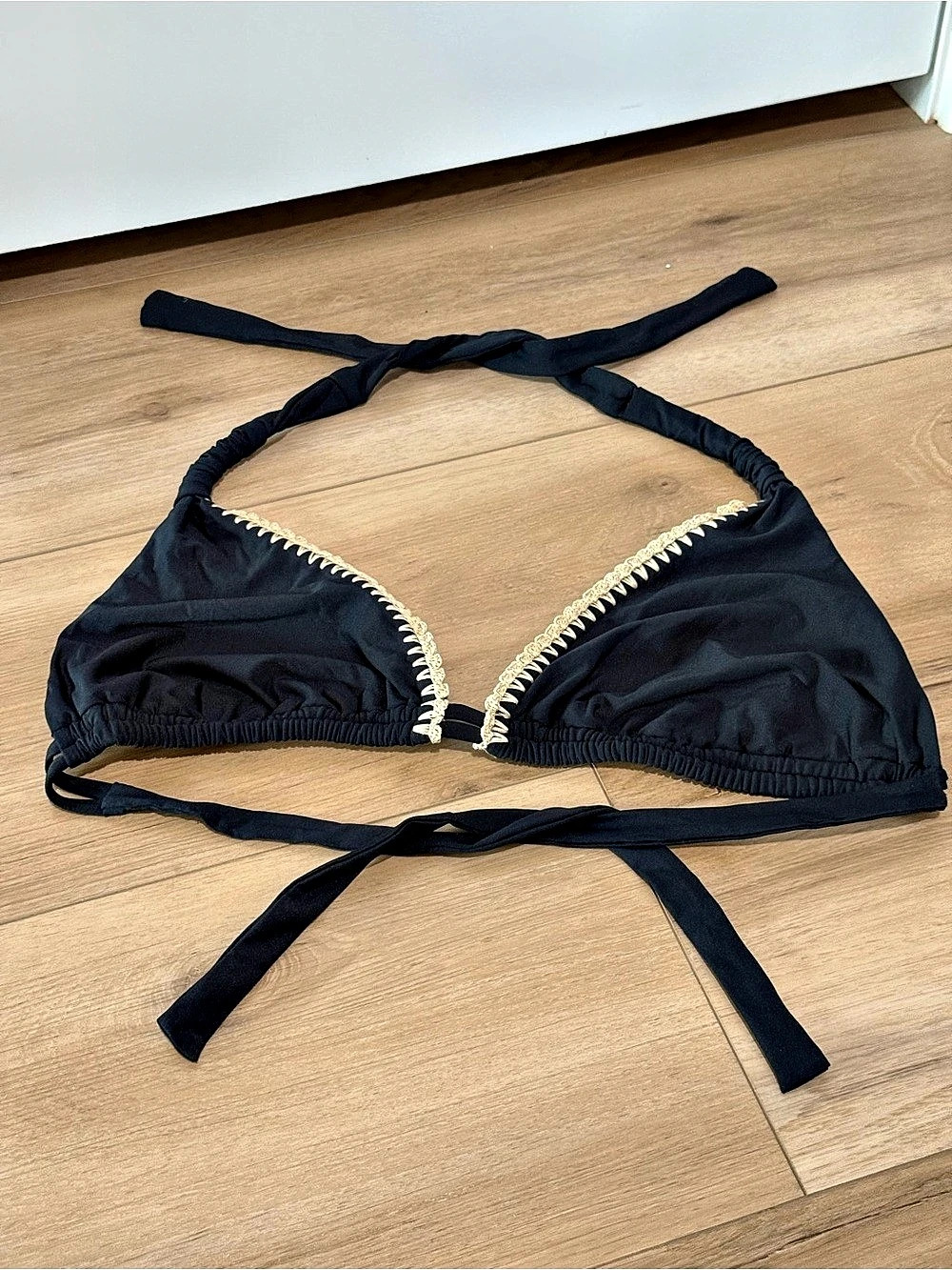 birdsong Black Bikini Top Size 36D Like New